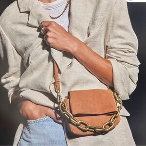 Free People Charlie chain Tan Suede Women's Bag mini crossbody